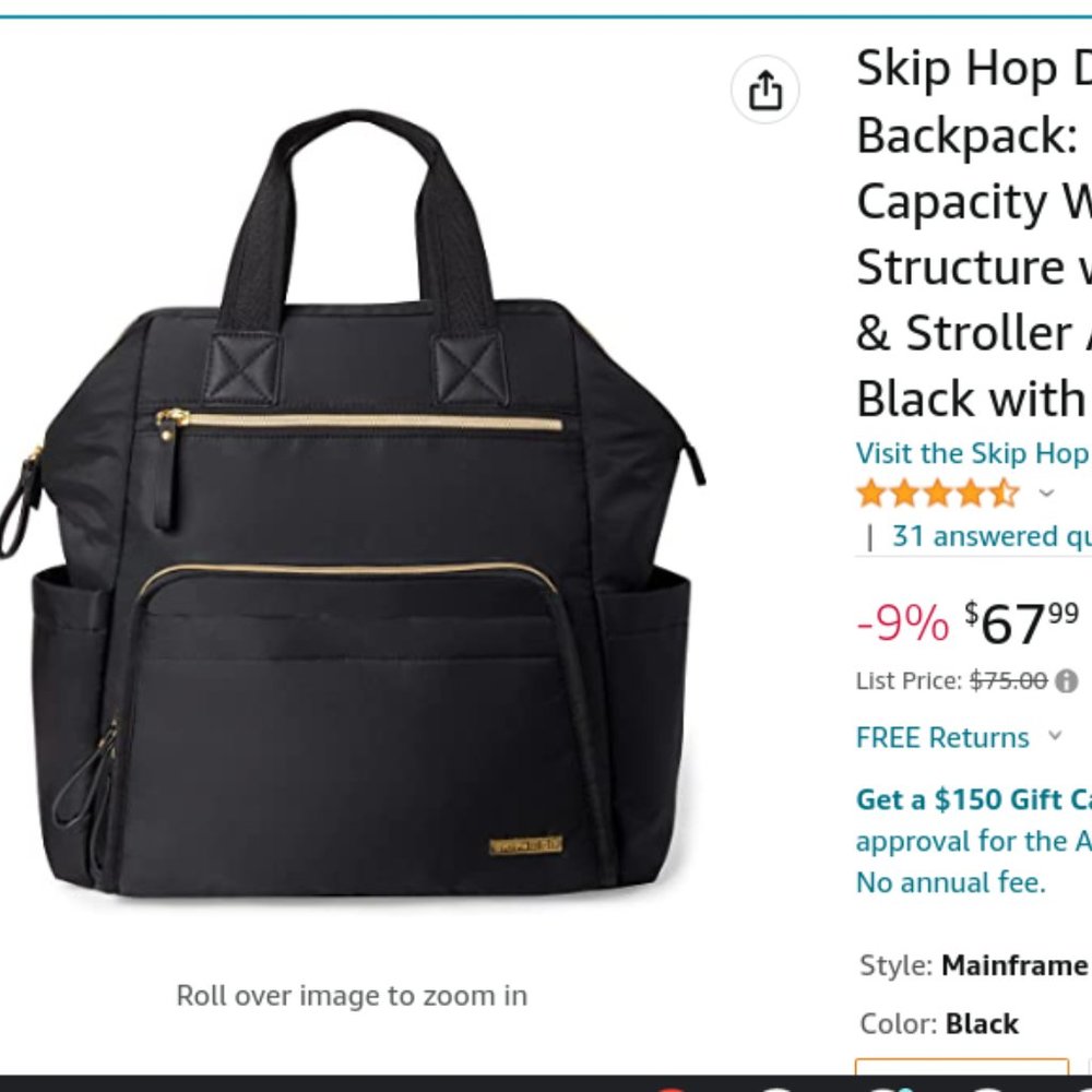 Skip Hop Diaper Bag with Changing Pad